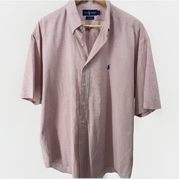 Ralph Lauren Blake Shirt Men's Size XL 100% Cotton Button Up Pastels Plaid - Picture 1 of 8